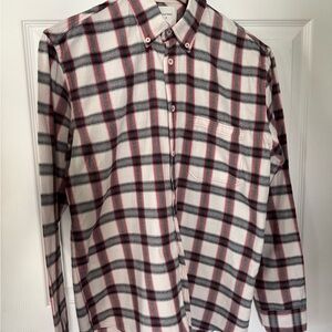 Billy Reid Plaid Button-Down Shirt | Made in Portugal | Size Small